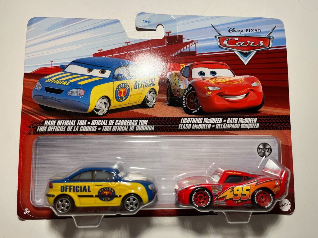 Coffret 2 Voitures Cars Disney Pixar Tom + Flash Mcqueen