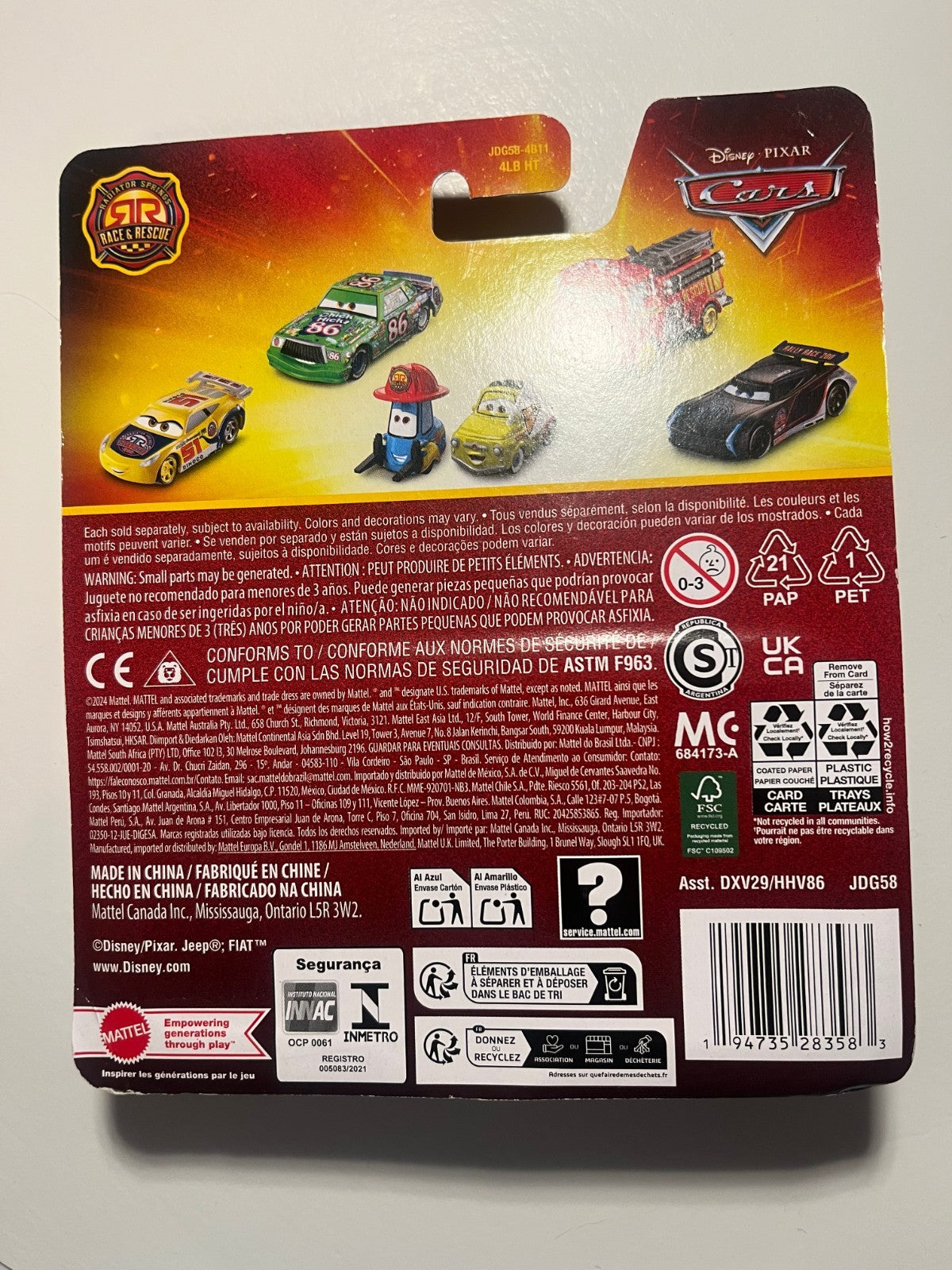 Voiture Cars Disney Pixar Sergent "Race and Rescue"
