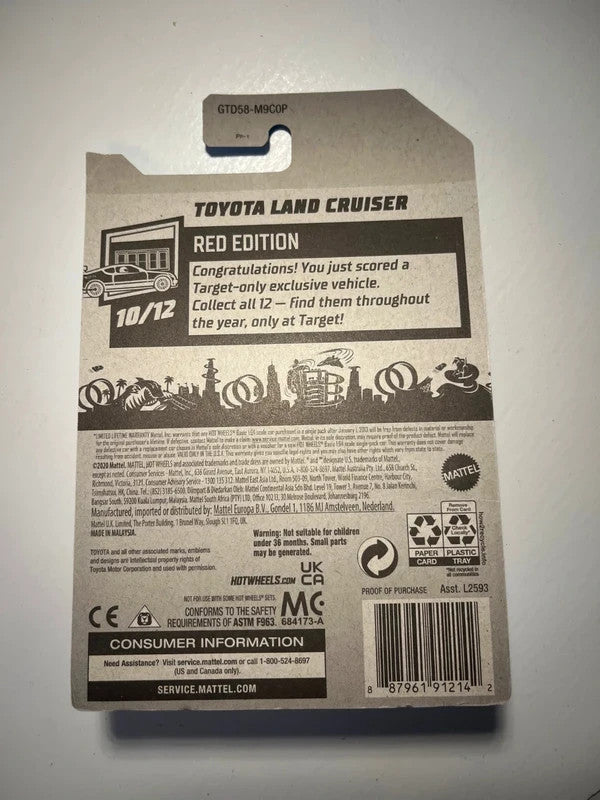 Hot Wheels Toyota Land Cruiser Red Edition 10/12 Target Exclusive
