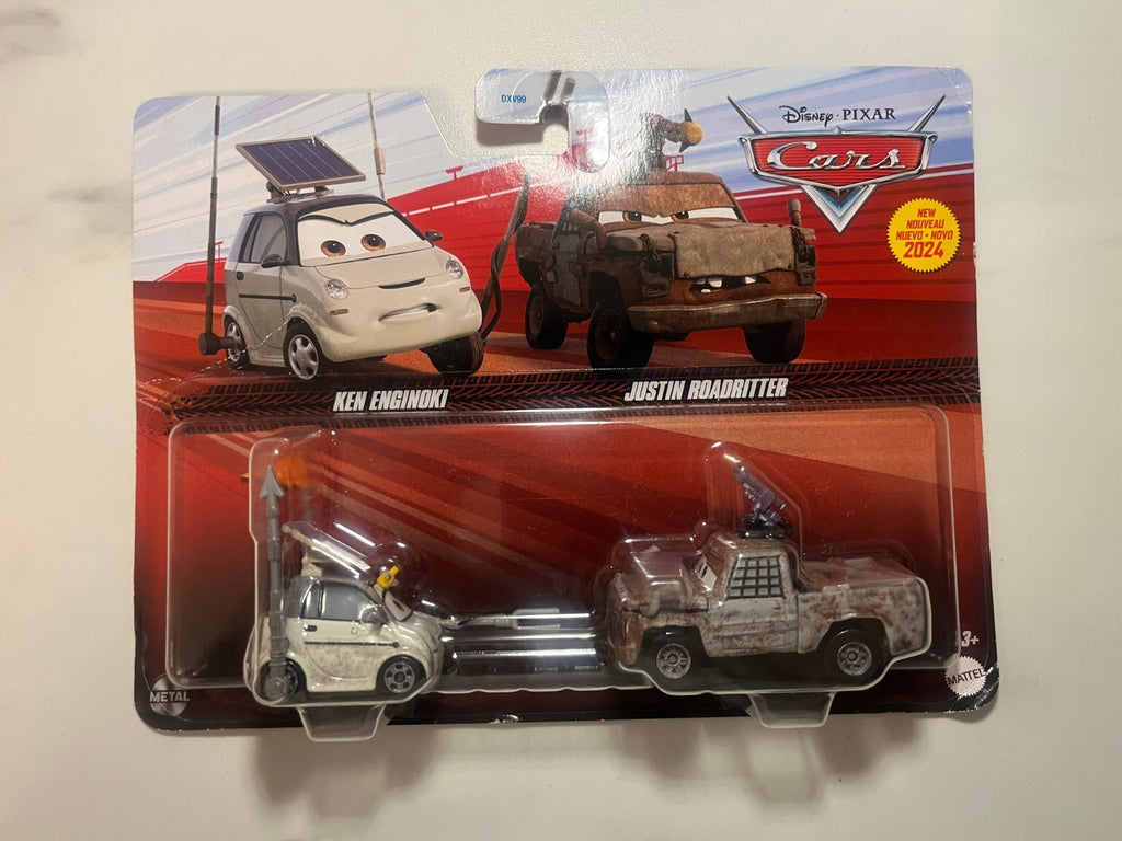Coffret 2 voitures Cars Disney Pixar Ken Enginoki + Justin Roadritter