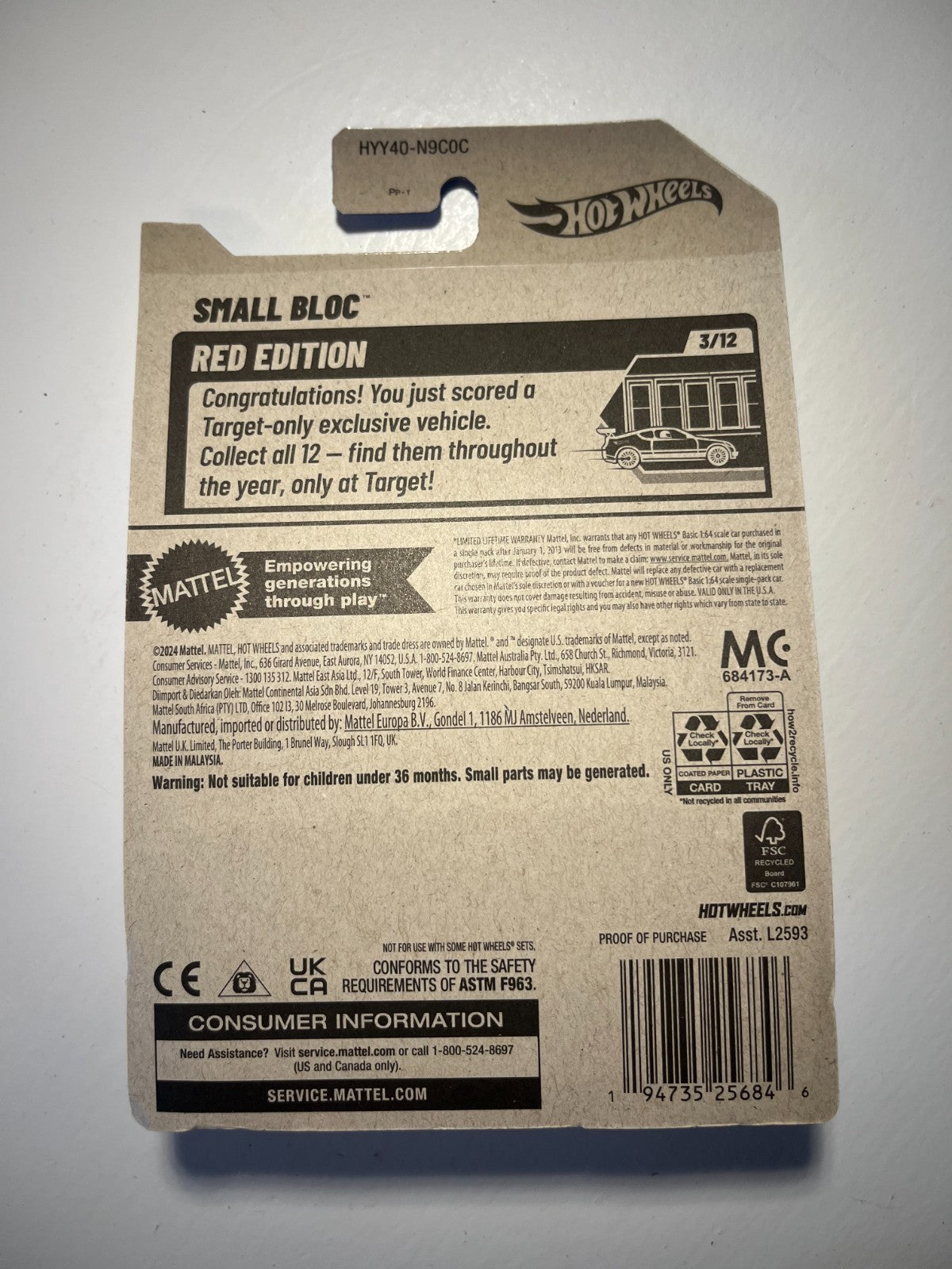 Hot Wheels Small Bloc Red Edition 3/12 Netflix Let’s Race Target Exclusive
