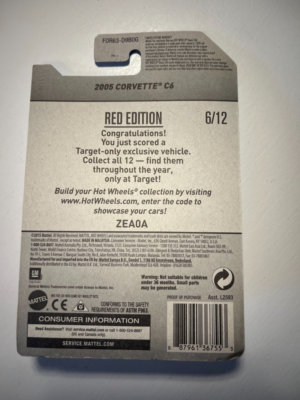 Hot Wheels Red Edition – 2005 Corvette C6