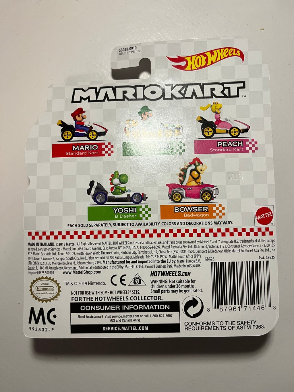 Princess Peach – Standard Kart – Mario Kart Hot Wheels – Nintendo sous Blister