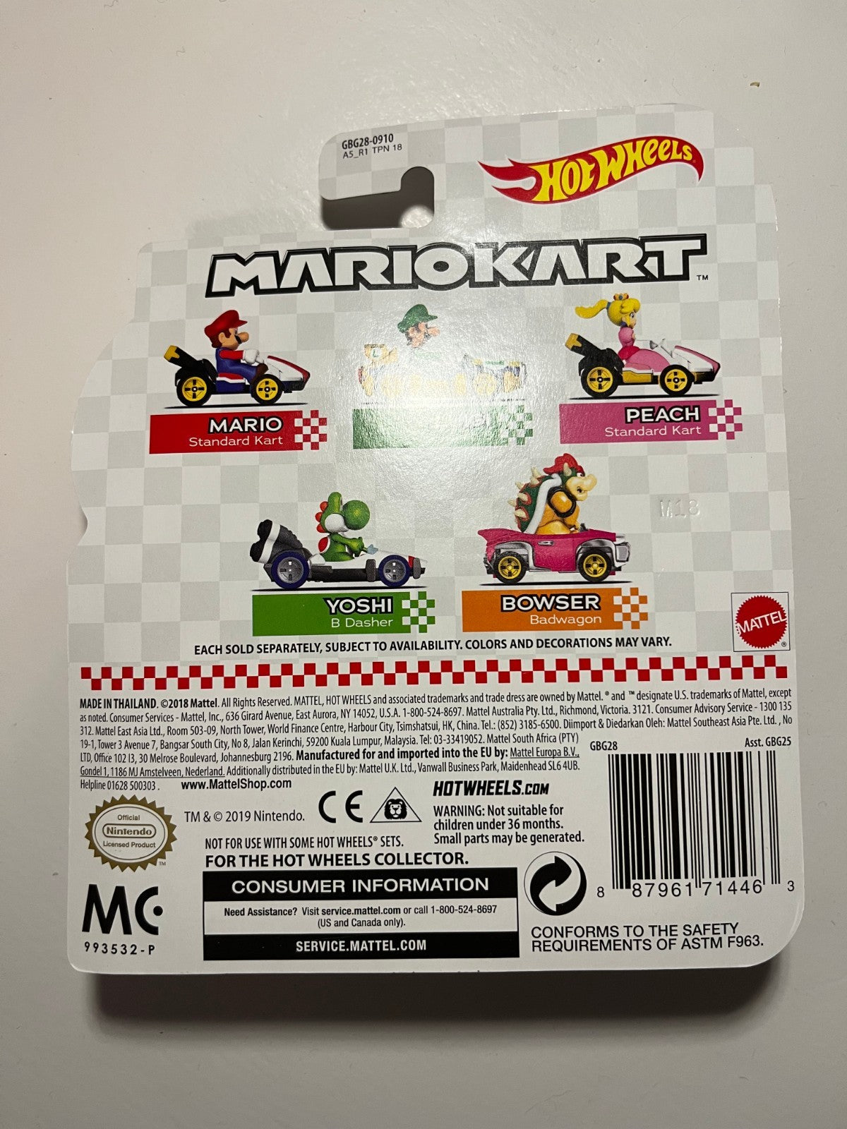 Princess Peach – Standard Kart – Mario Kart Hot Wheels – Nintendo sous Blister