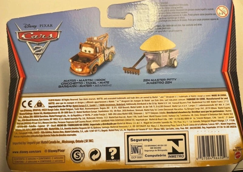 Coffret 2 voitures Disney Pixar Cars – Mater & Zen Master Pitty édition rare