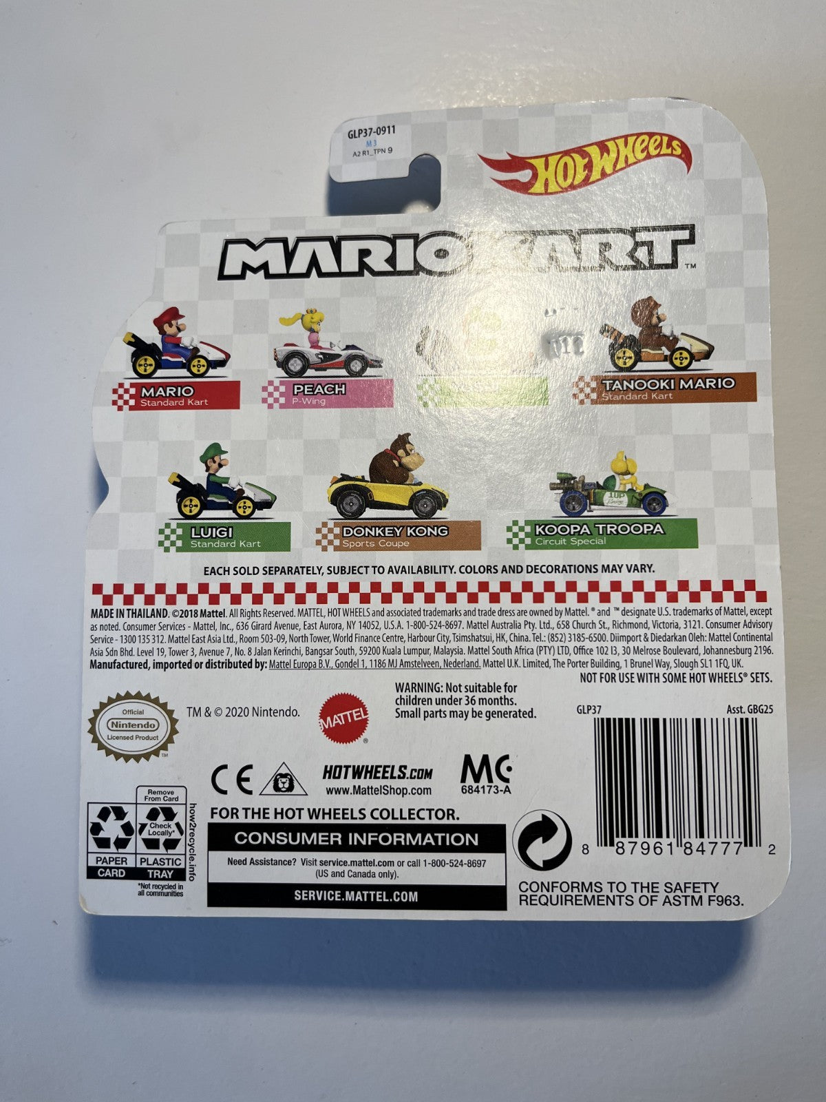 Voiture Hot Wheels Mario Kart - Luigi - Standard Kart