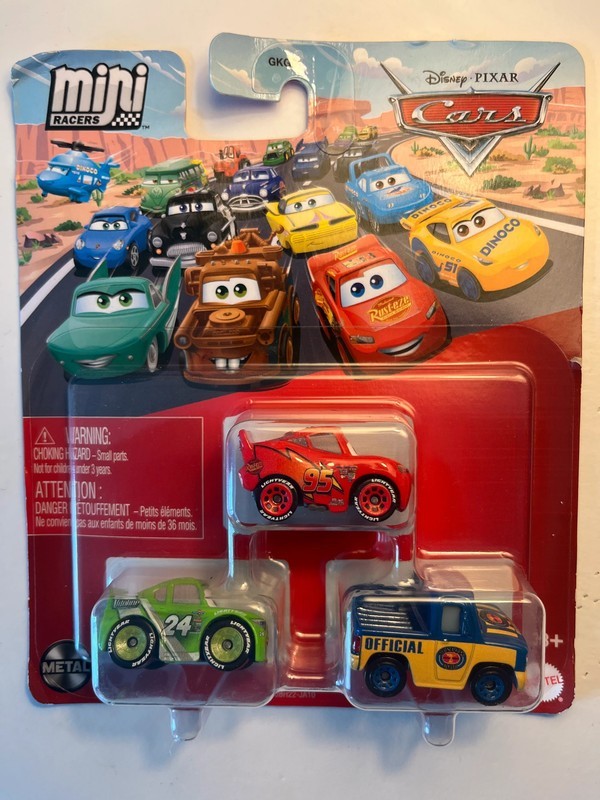 Coffret 3 voitures mini racers Cars Disney Pixar