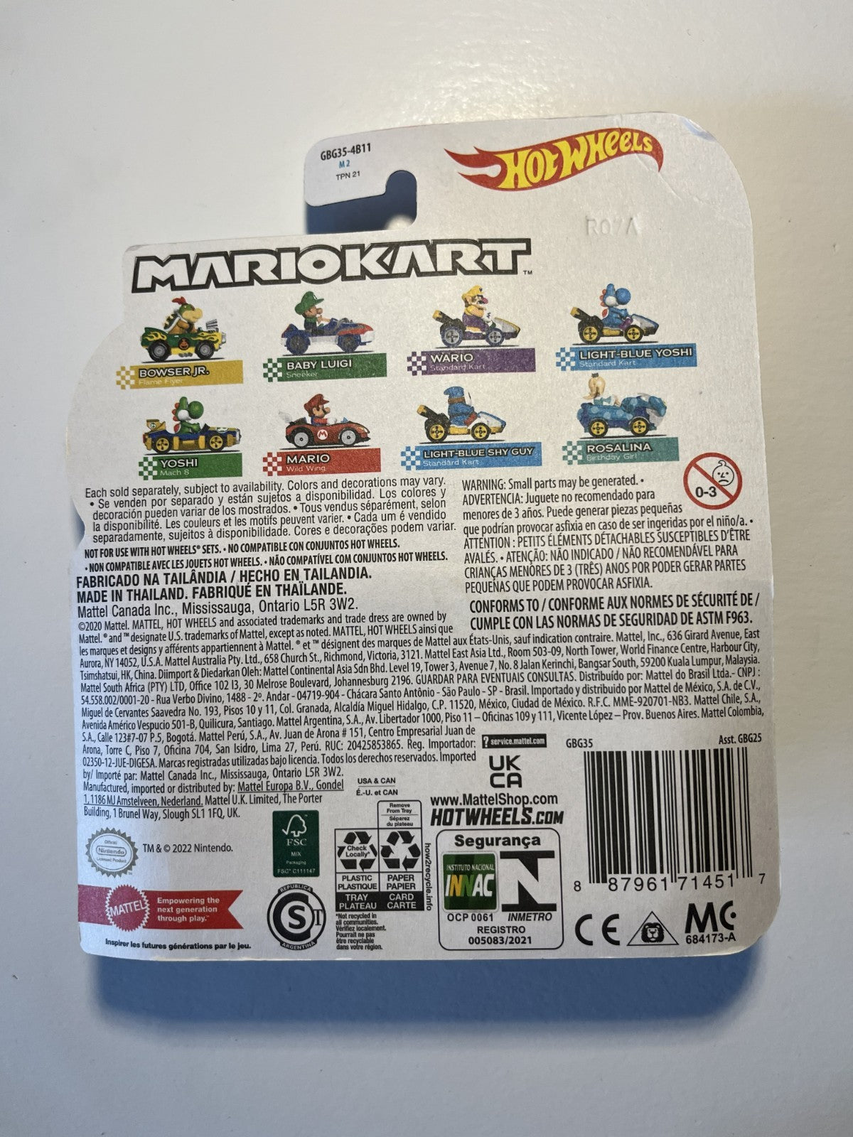 Voiture Hot Wheels Mario Kart - Light Blue Yoshi - standard kart