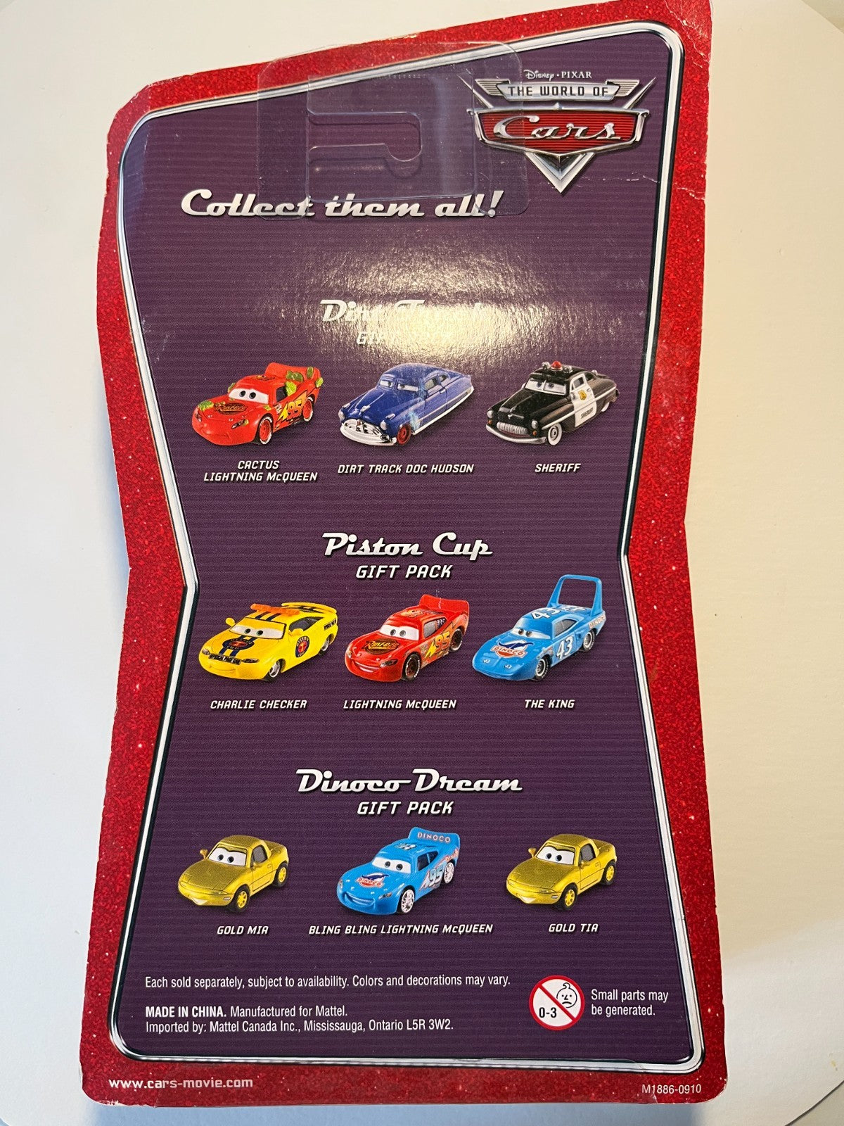 Coffret 3 Voitures Cars Disney Pixar Mia + Tia Gold + Flash Mcqueen bling bling