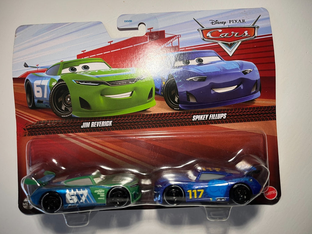 Coffret 2 Voitures Cars Disney Pixar Jim Reverick + Spikey Fillups