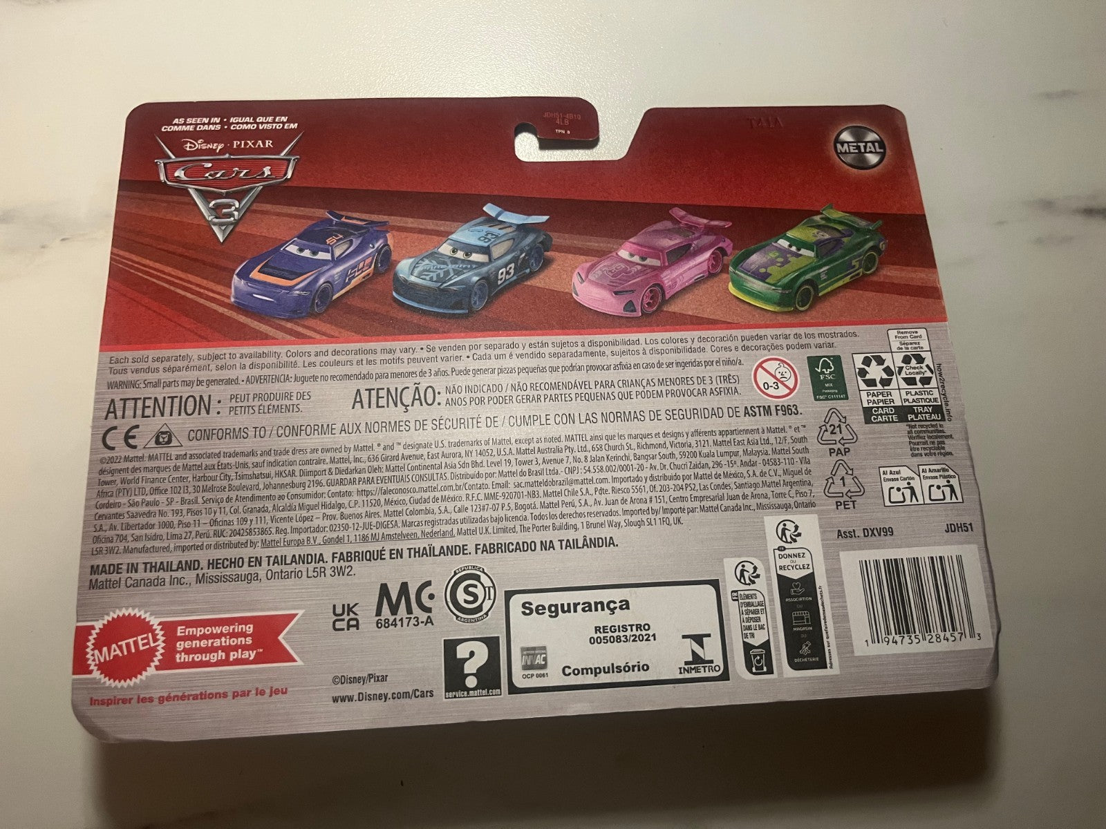 Coffret 2 voitures Cars Disney Pixar Eric Braker + Rich Mixon