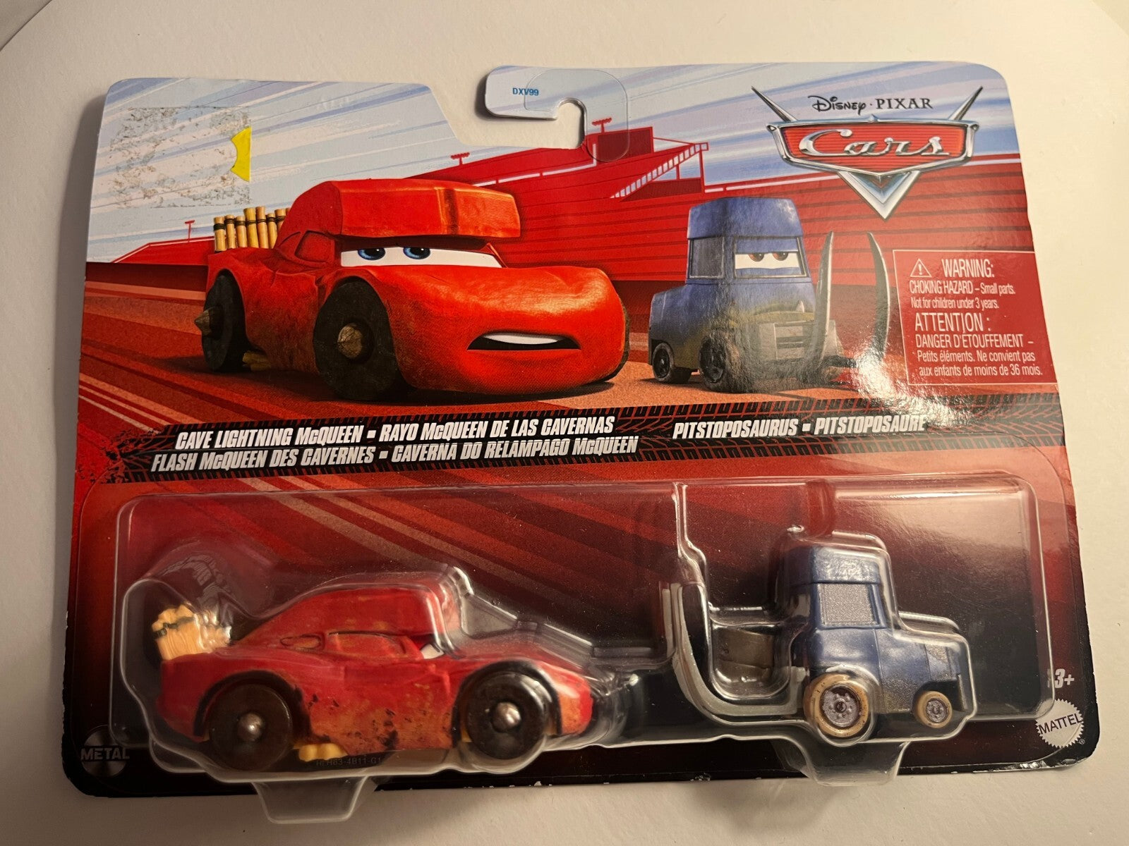 Coffret 2 voitures Cars Disney Pixar Flash Mcqueen des cavernes + Pitstoposaure