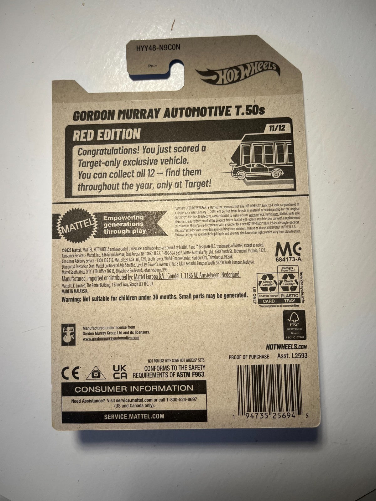 Hot Wheels Red Edition – Gordon Murray Automotive T.50s (2025)