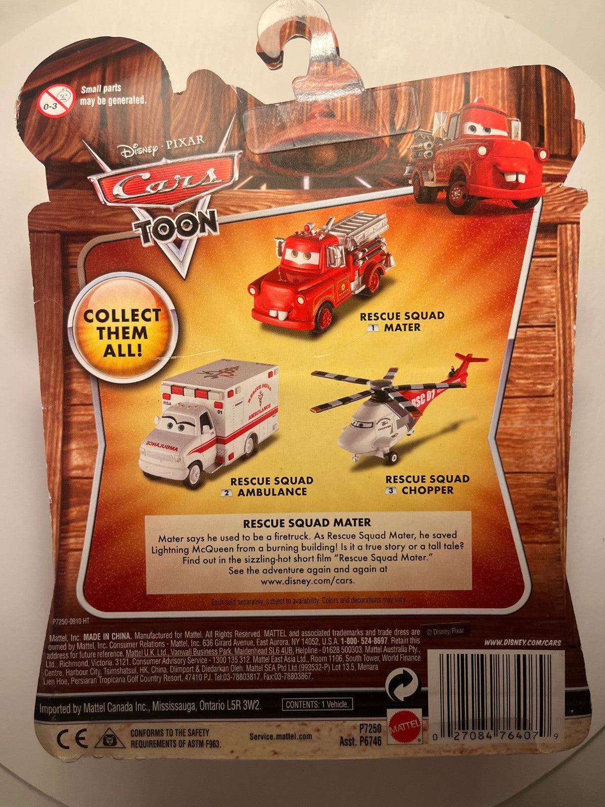 Hélicoptère Cars Disney Pixar Rescue Squad Chopper (rare)