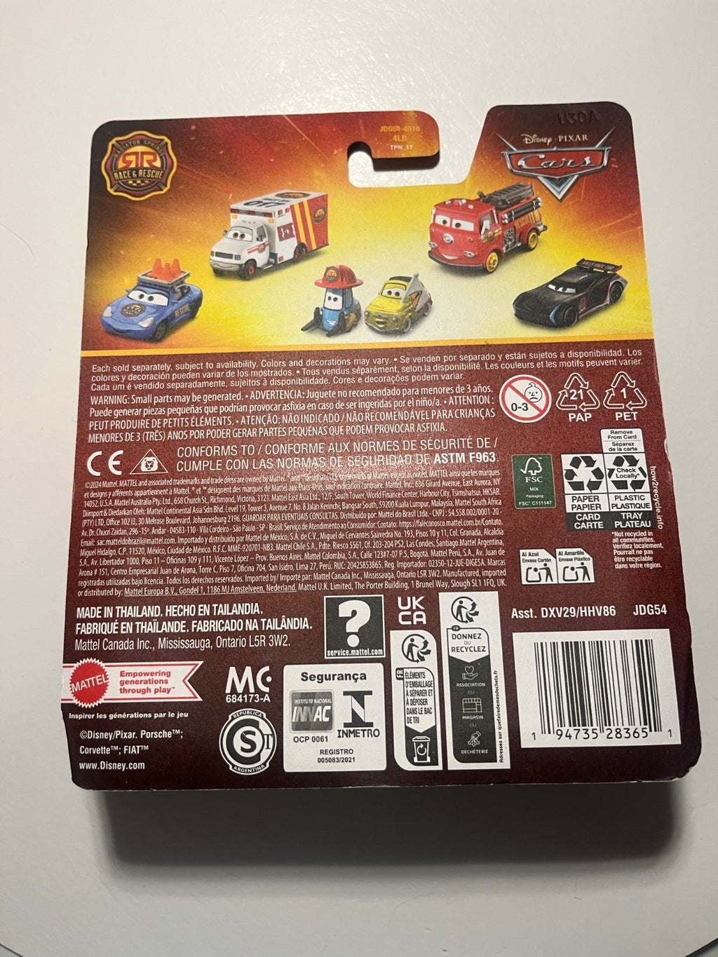 Voiture Cars Disney Pixar Jeff Gorvette "Race and Rescue"