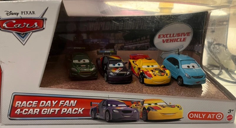 Coffret de 4 voitures Cars Disney Pixar Race Day Fan 4-Car Gift Pack (rare)