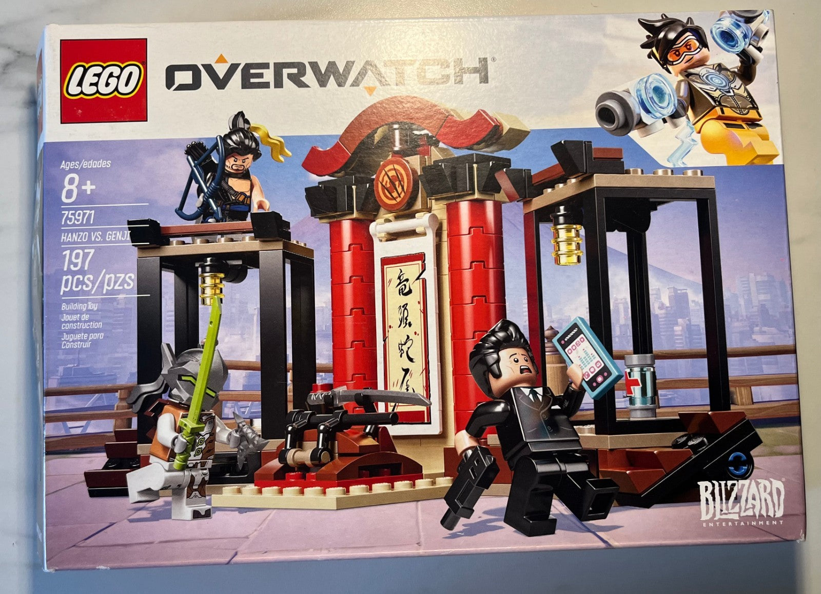 LEGO Overwatch 75971 – Hanzo vs Genji – boîte + décor (incomplet)