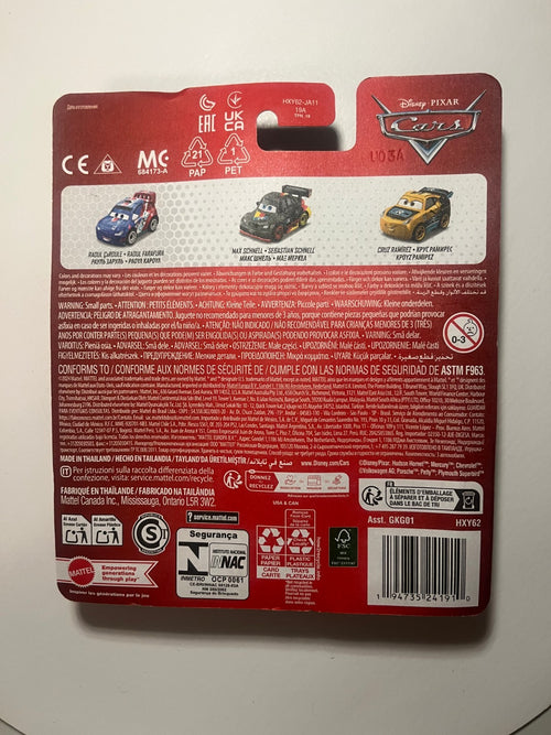 Coffret 3 voitures mini racers Cars Disney Pixar