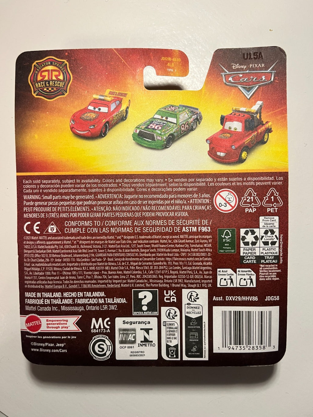 Voiture Cars Disney Pixar Sergent "Race and Rescue"