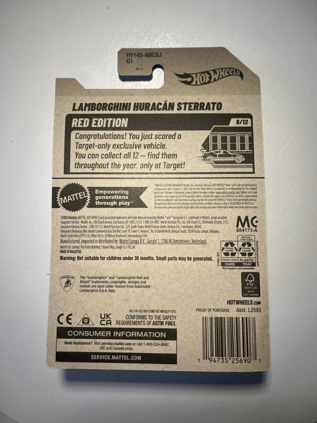 Hot Wheels Red Edition – Lamborghini Huracán Sterrato (2025 Factory Sealed)