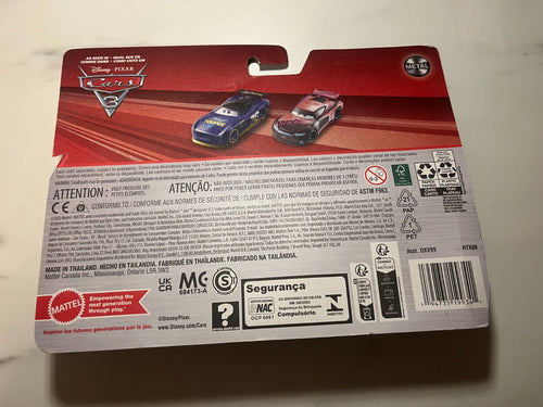 Coffret 2 Voitures Cars Disney Pixar Will Rusch + Tim Treadless