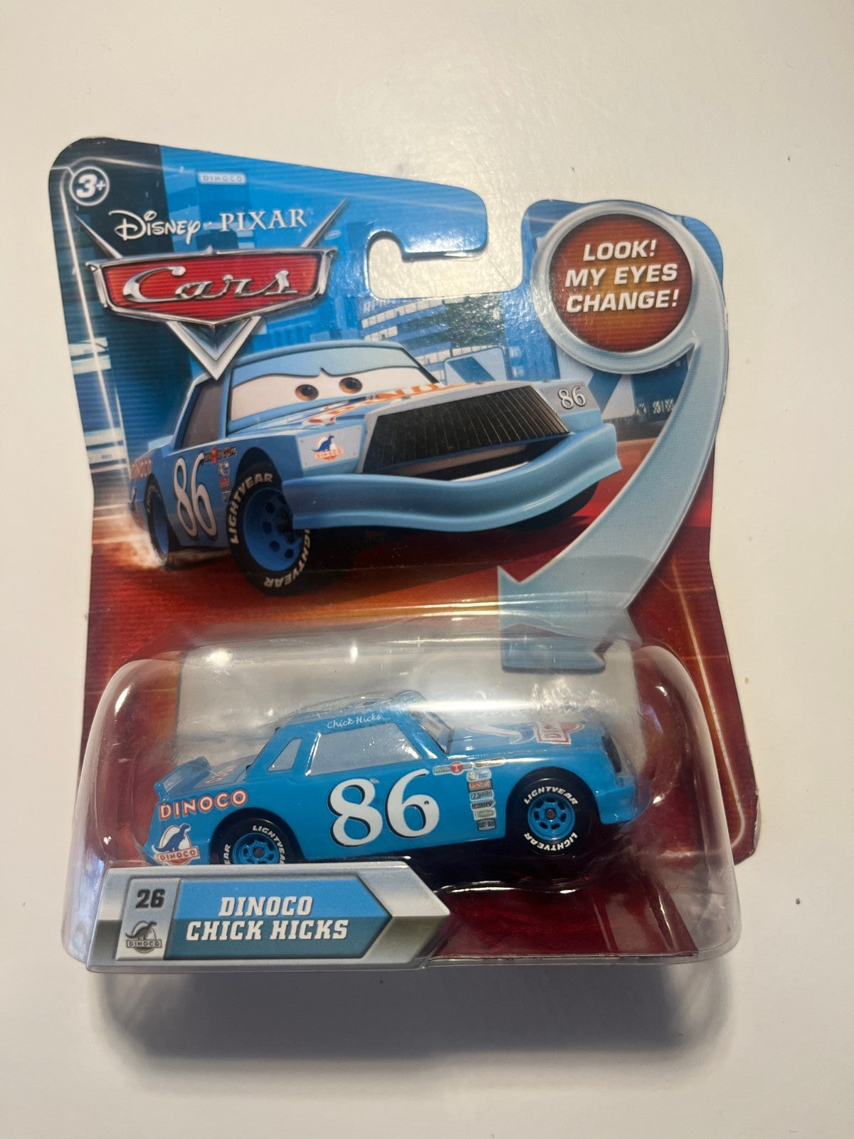 Voiture Cars Disney Pixar Chick Hicks Dinoco Yeux Lenticulaires Rare Neuve Sous Blister