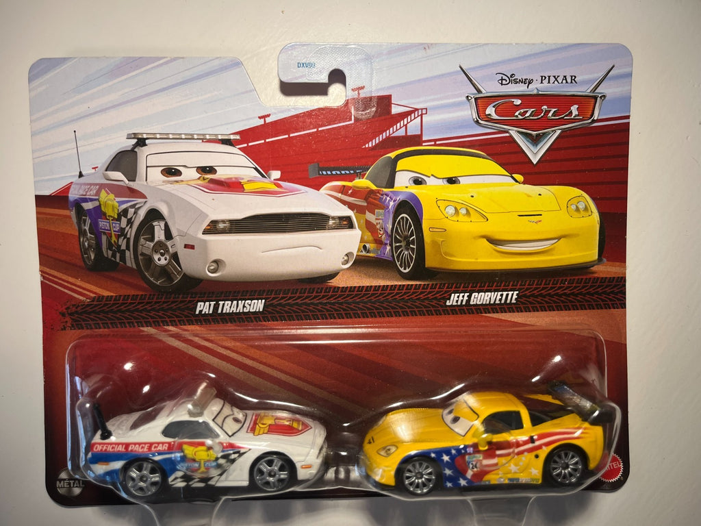 Coffret 2 Voitures Cars Disney Pixar Pat Traxson + Jeff Gorvette