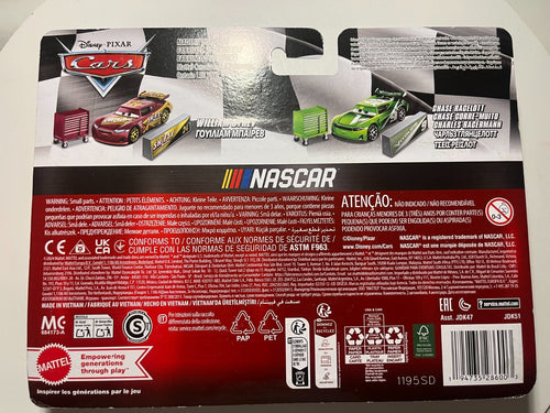 Coffret 2 Voitures Cars Disney Pixar William Byrev + Chase Racelott NASCAR Rare Import USA