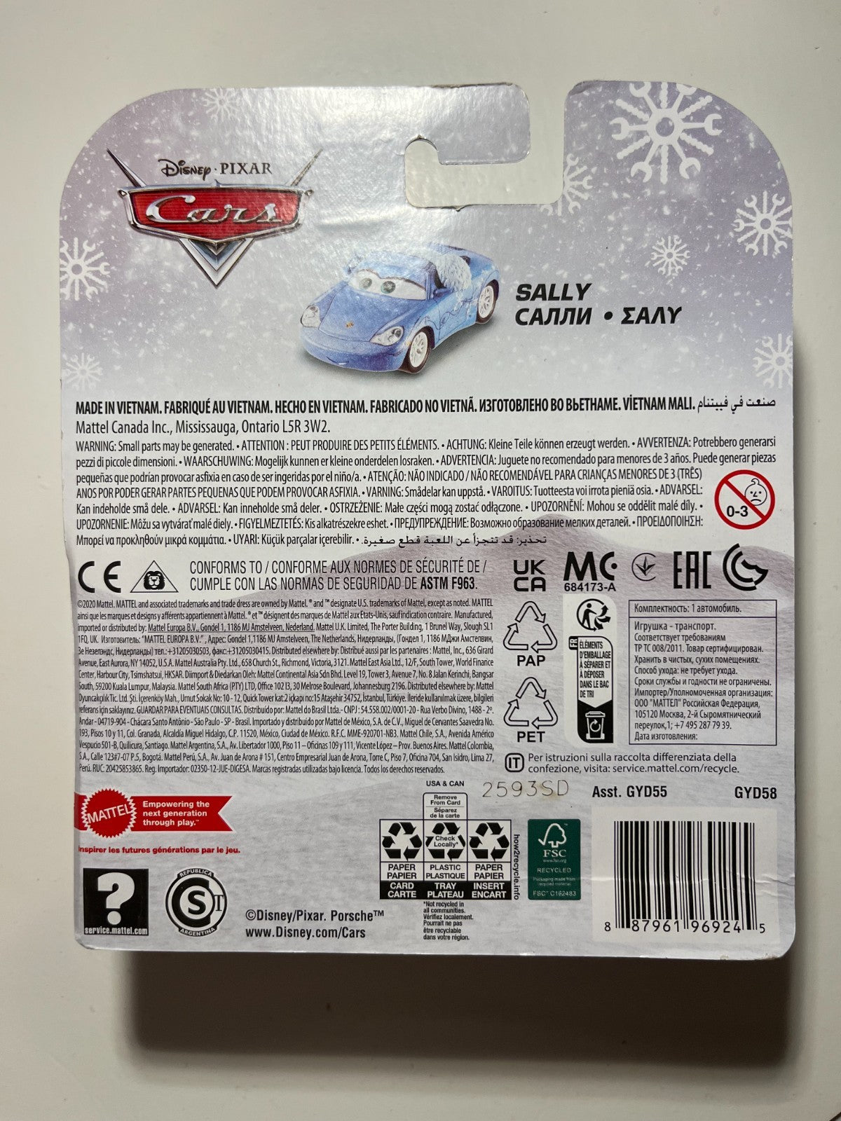 Voiture Cars Disney Pixar Sally édition Noël