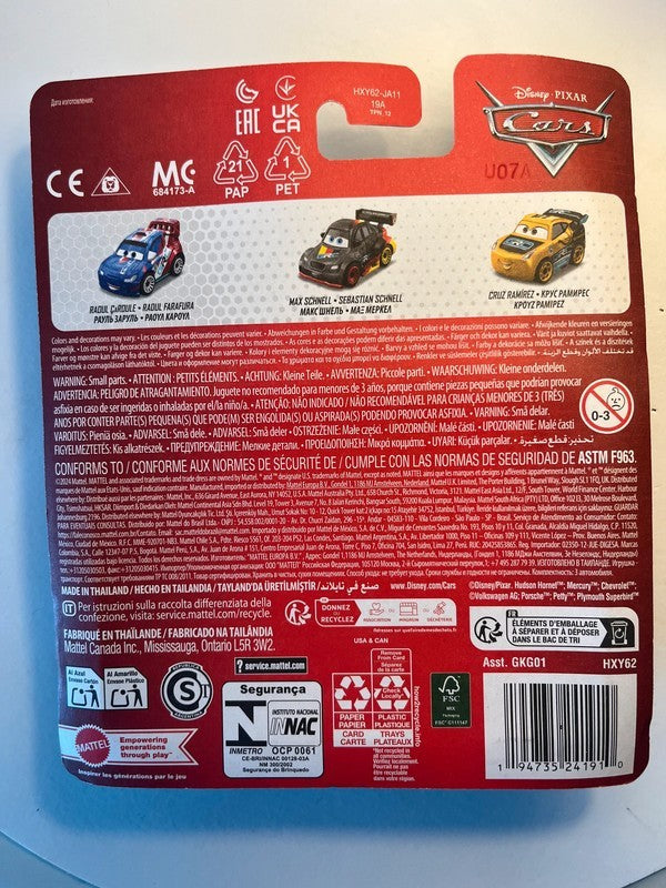Coffret 3 voitures mini racers Cars Disney Pixar