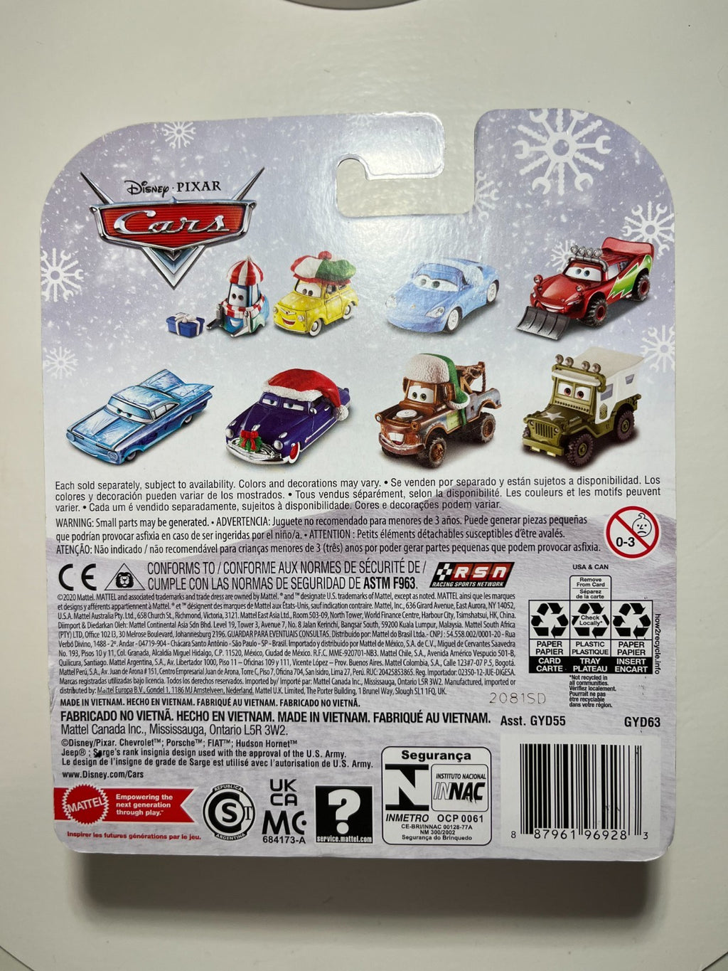 Voiture Cars Disney Pixar Motoneige édition Noël