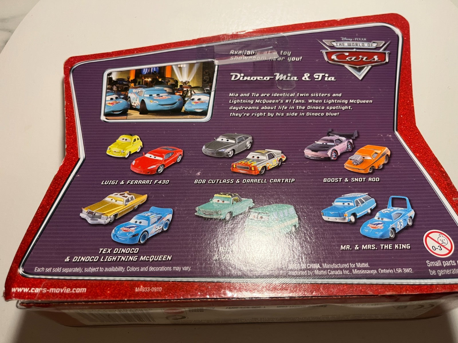 Coffret 2 Voitures Cars Disney Pixar Mia et Tia