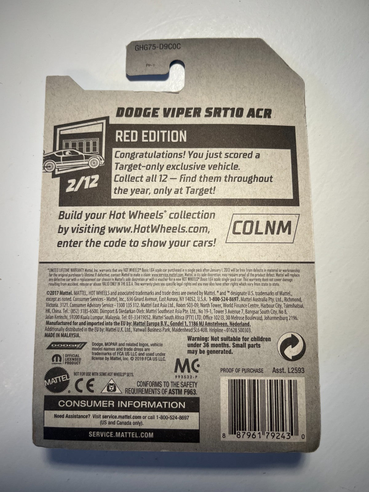 Hot Wheels Red Edition – Dodge Viper SRT10 ACR