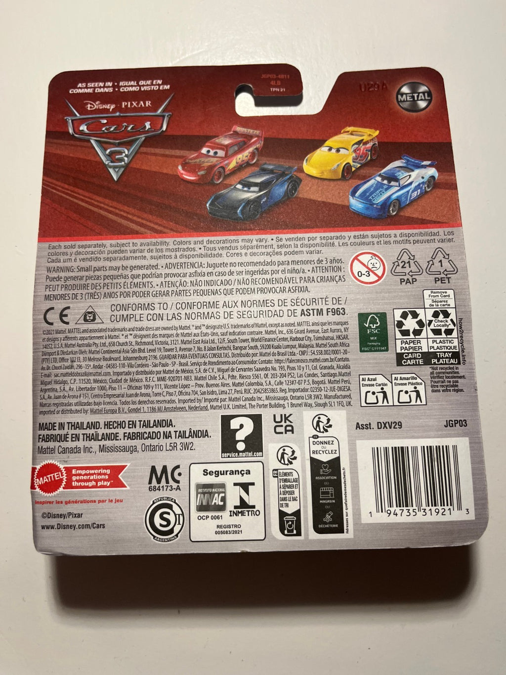 Voiture Cars Disney Pixar High impact