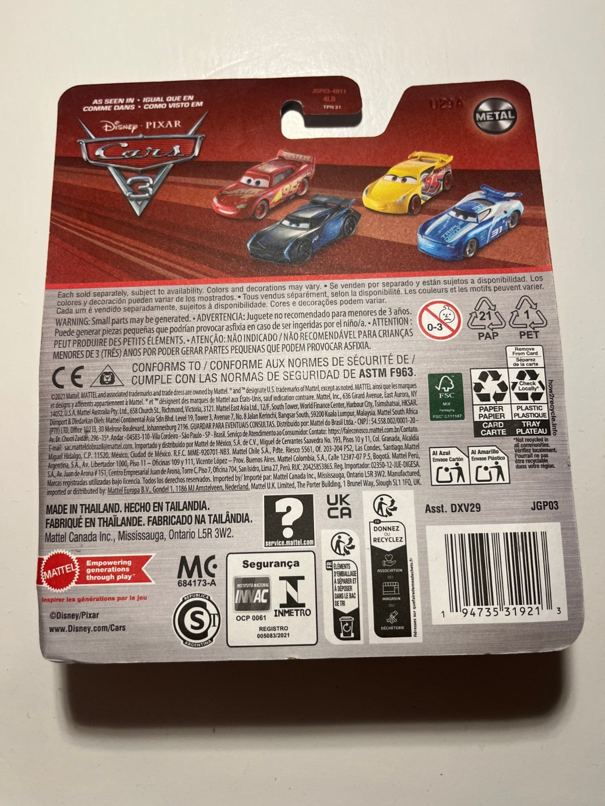 Voiture Cars Disney Pixar High impact