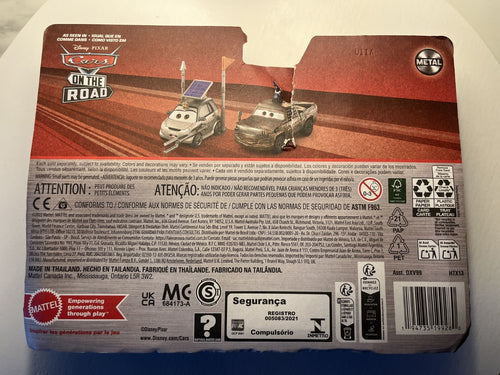 Coffret 2 Voitures Cars Disney Pixar Ken Enginoki + Justin Roadritter