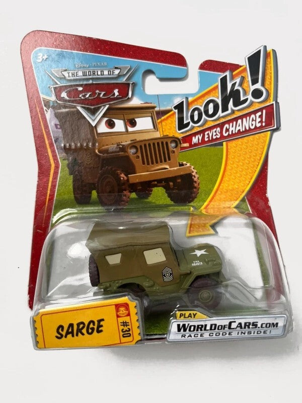 Voiture Cars Disney Pixar Sarge Yeux Lenticulaires Rare Look My Eyes Change Neuve