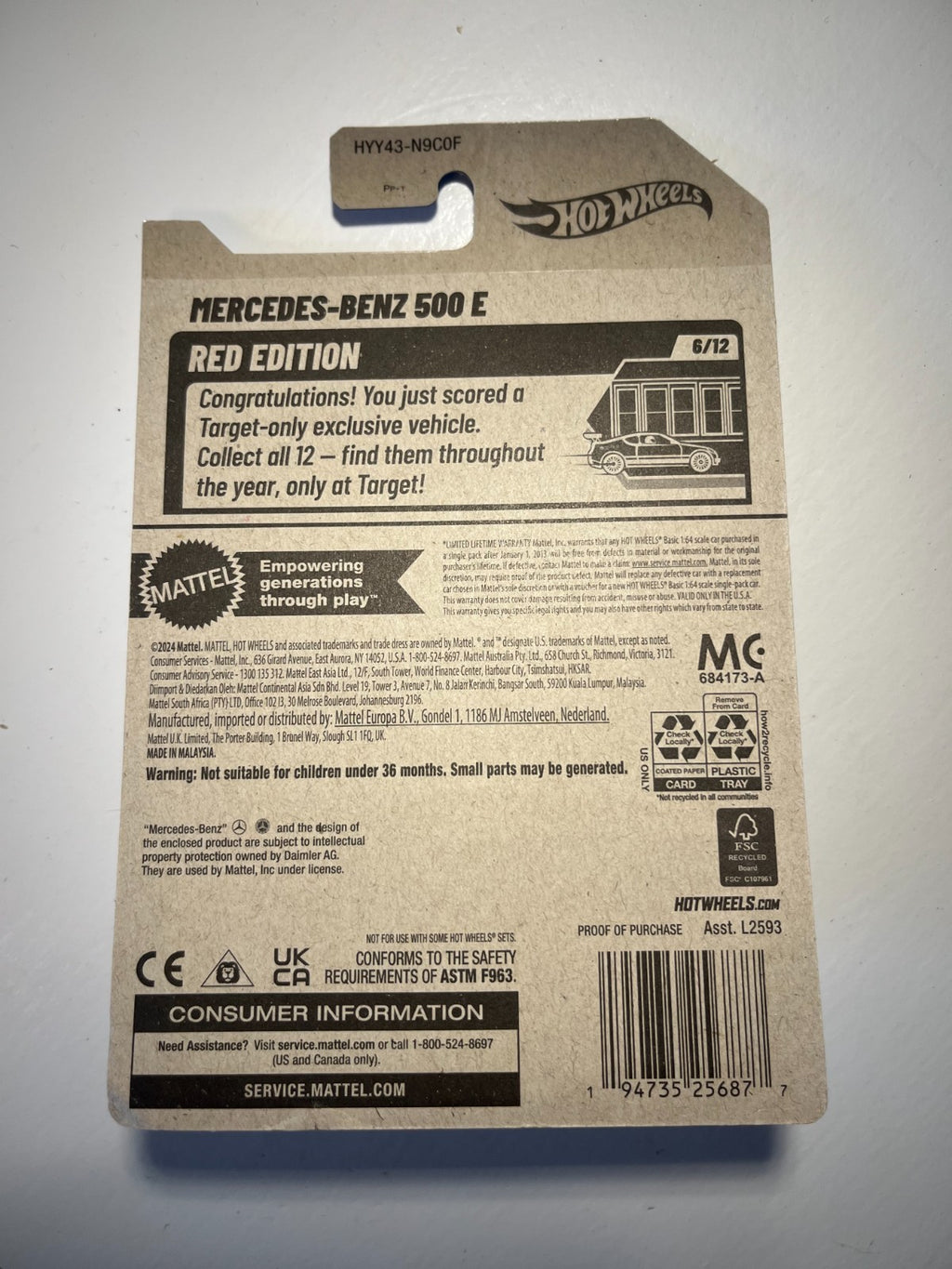 Hot Wheels Red Edition – Mercedes-Benz 500 E