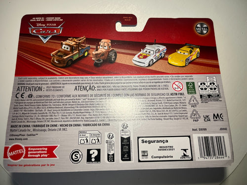 Coffret 2 Voitures Cars Disney Pixar Flash Mcqueen bling bling + Tex Dinoco