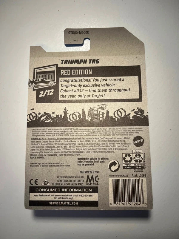 Hot Wheels Triumph TR6 Red Edition 2/12 Target Exclusive