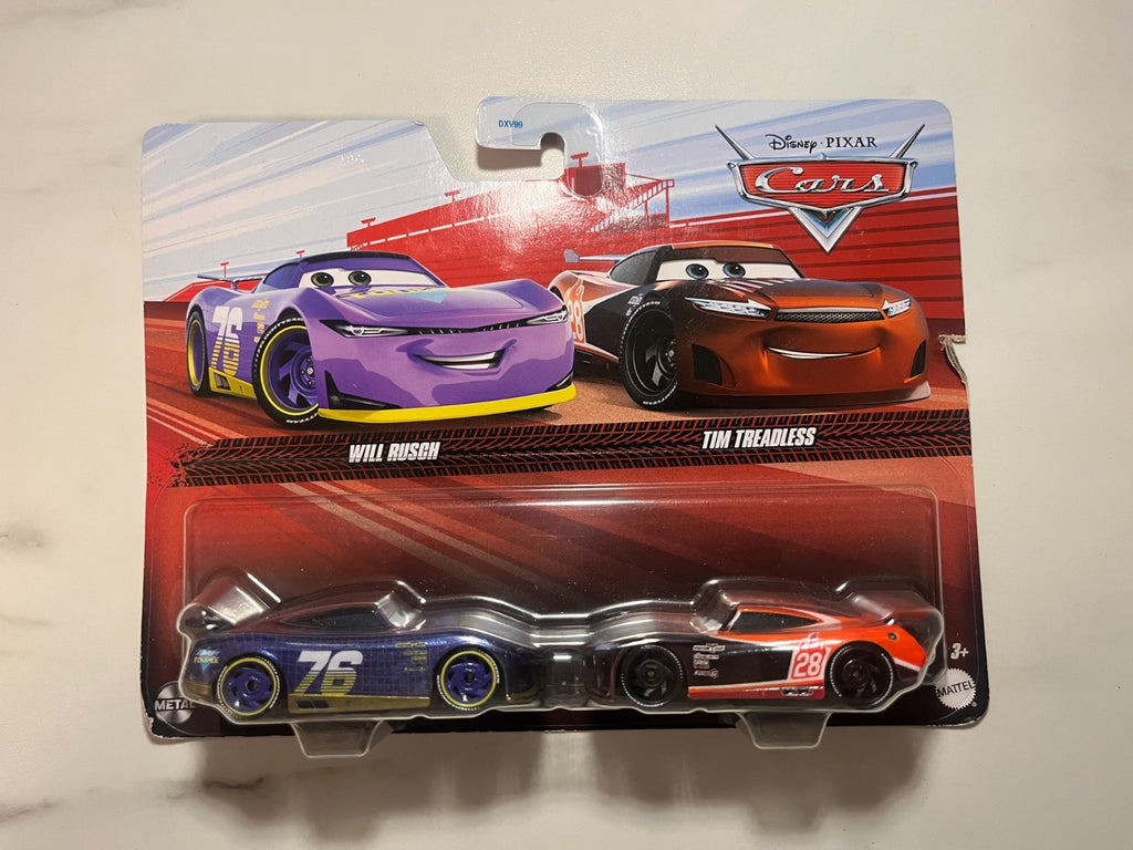 Coffret 2 Voitures Cars Disney Pixar Will Rusch + Tim Treadless