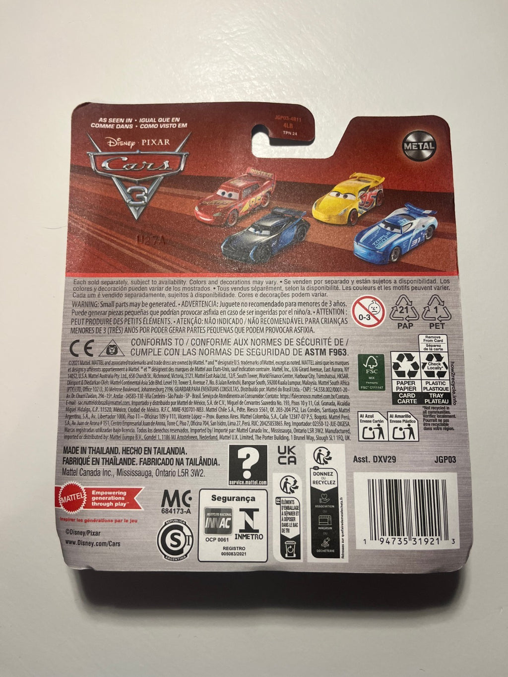Voiture Cars Disney Pixar High Impact