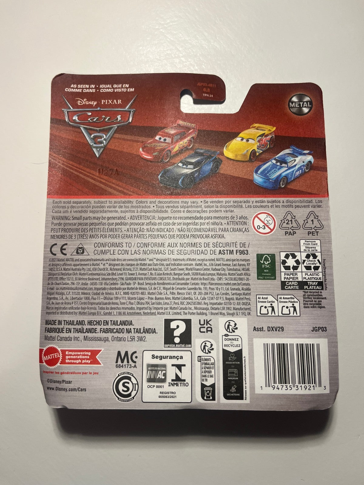 Voiture Cars Disney Pixar High Impact