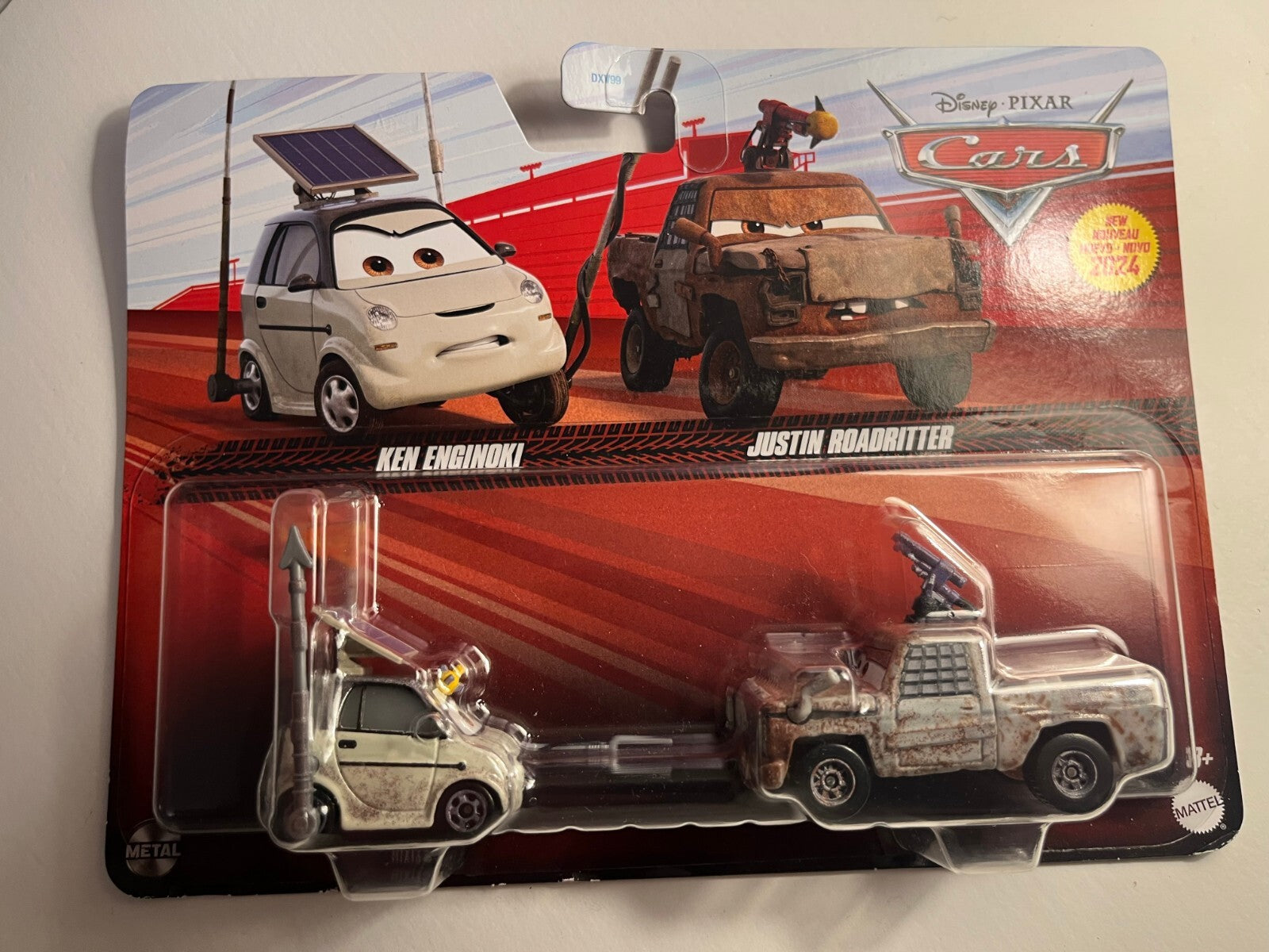 Coffret 2 voitures Cars Disney Pixar Ken Enginoki + Justin Roadritter (rare)