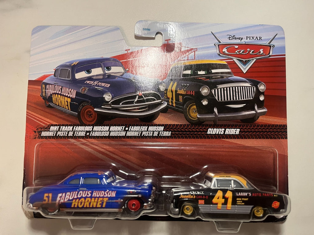 Coffret 2 Voitures Cars Disney Pixar Fabulous Doc Hudson + Clovis Rider Rare Neuf Sous Blister