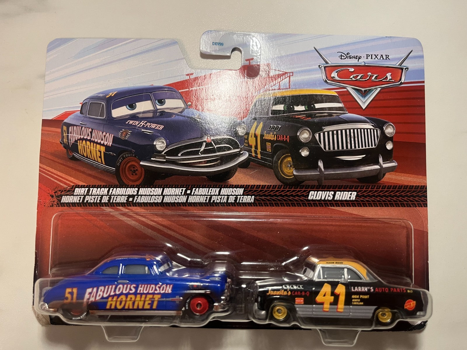 Coffret 2 Voitures Cars Disney Pixar Fabulous Doc Hudson + Clovis Rider (rare)