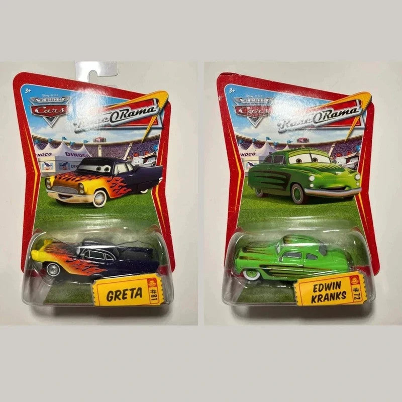 Lot de 2 Voitures Cars Disney Pixar Greta + Edwin Kranks