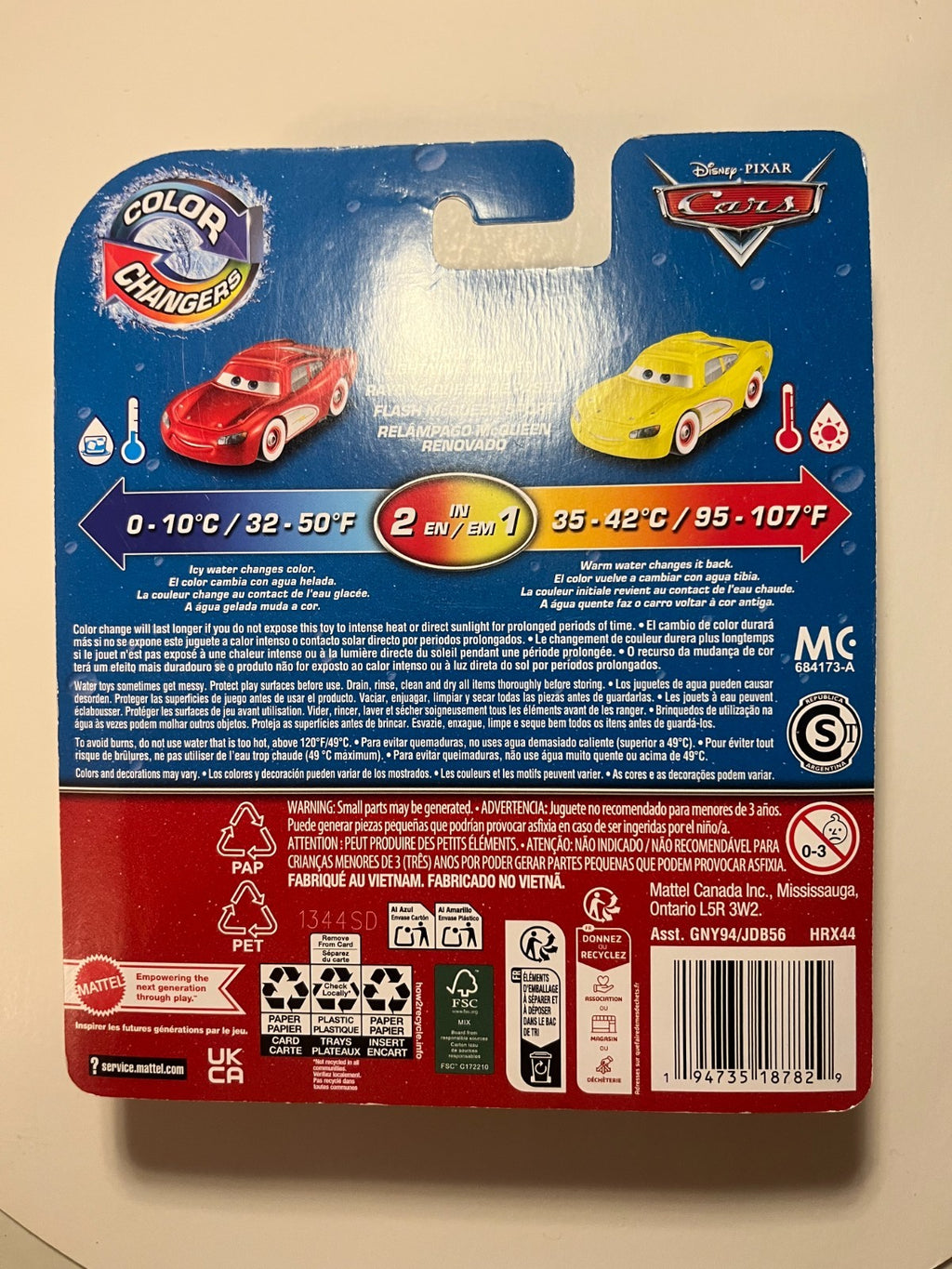 Voiture Disney Pixar Cars Flash McQueen Color Changers – modèle collector import USA