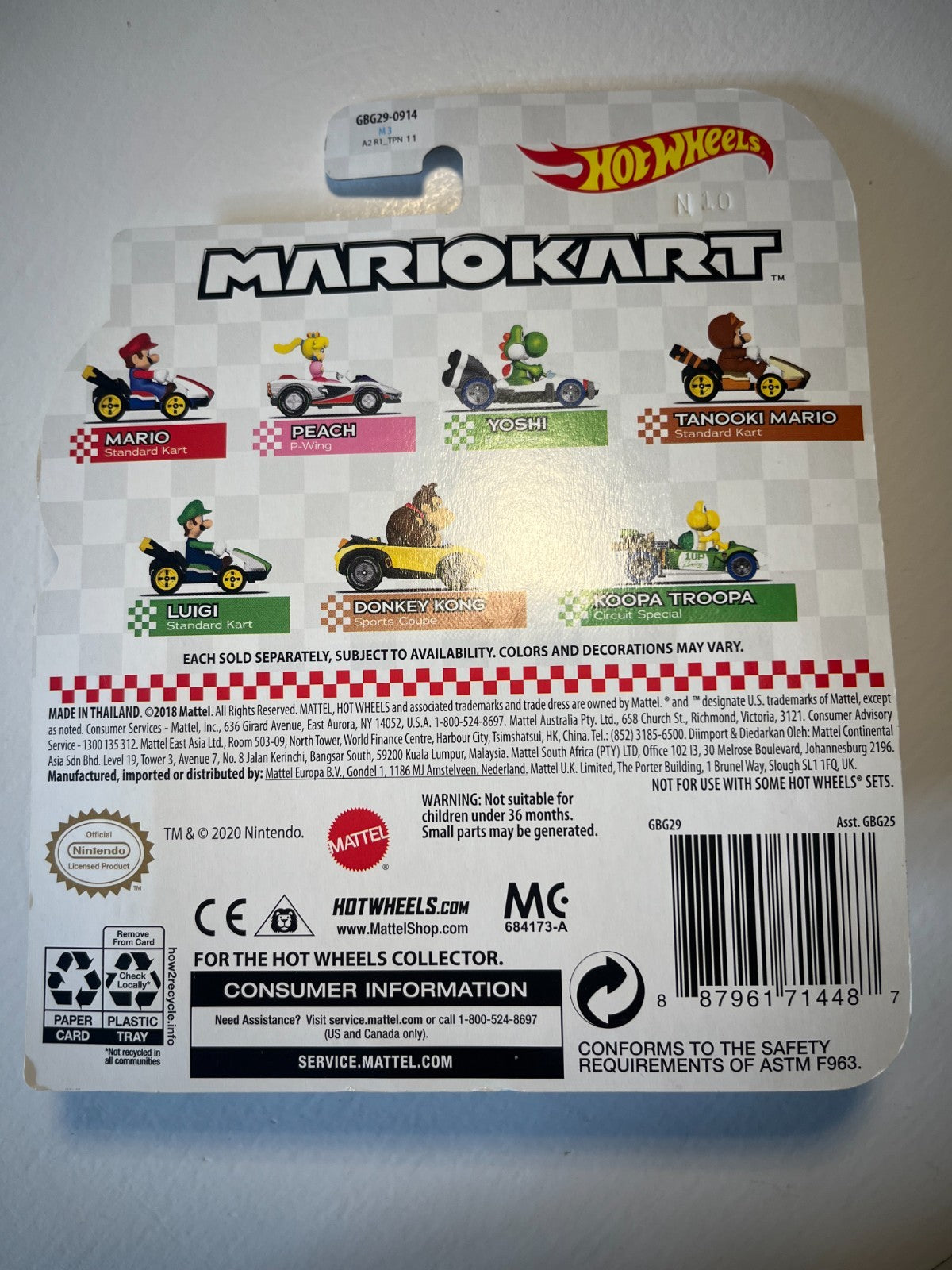Voiture Hot Wheels Mario Kart - Yoshi - B-Dasher