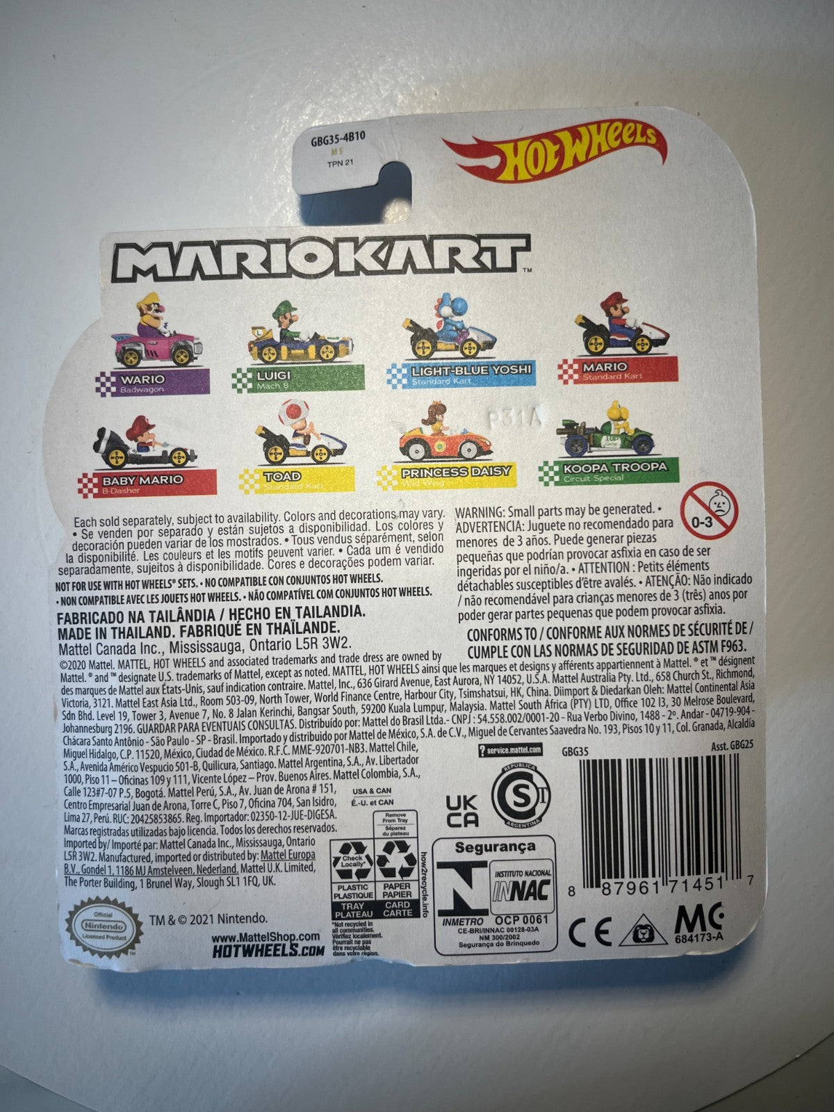 Voiture Hot Wheels Mario Kart - Light Blue Yoshi - standard kart